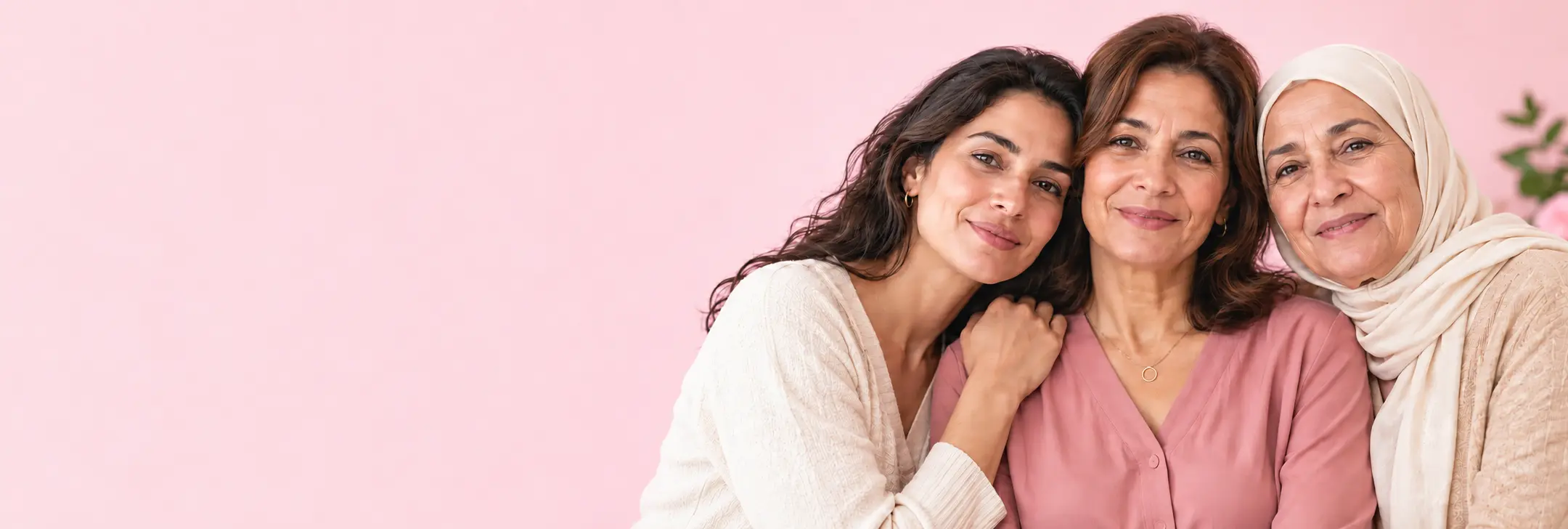 Trois générations de femmes réunies pour Octobre Rose.