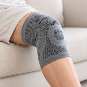 Orthopédie — genou équipé d’une genouillère